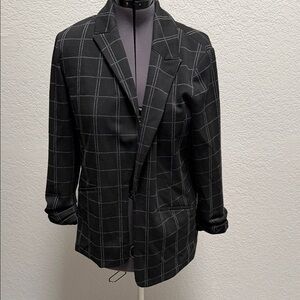 Nine West Black Windowpane Men's Blazer